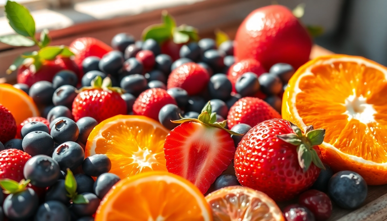 Colorful fruits showcasing antioxidants benefits for a healthy diet.