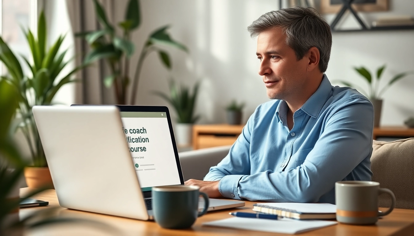 Enhance your skills with life coach certification online in a cozy home office setting.