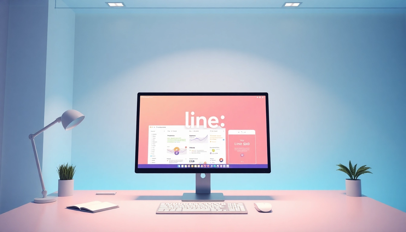 Download the line下载電腦版 application on a modern desktop setup with clear visibility.