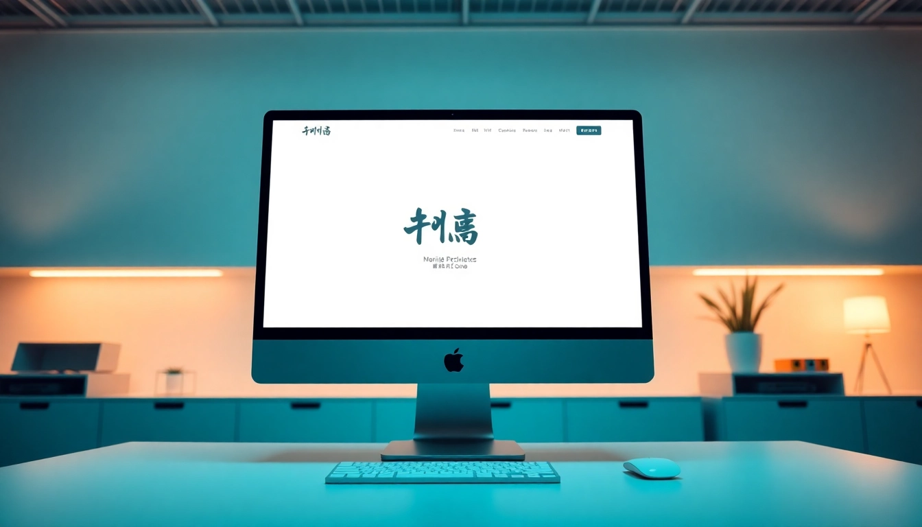 Review the features of 美洽官网 on a stylish office computer screen.