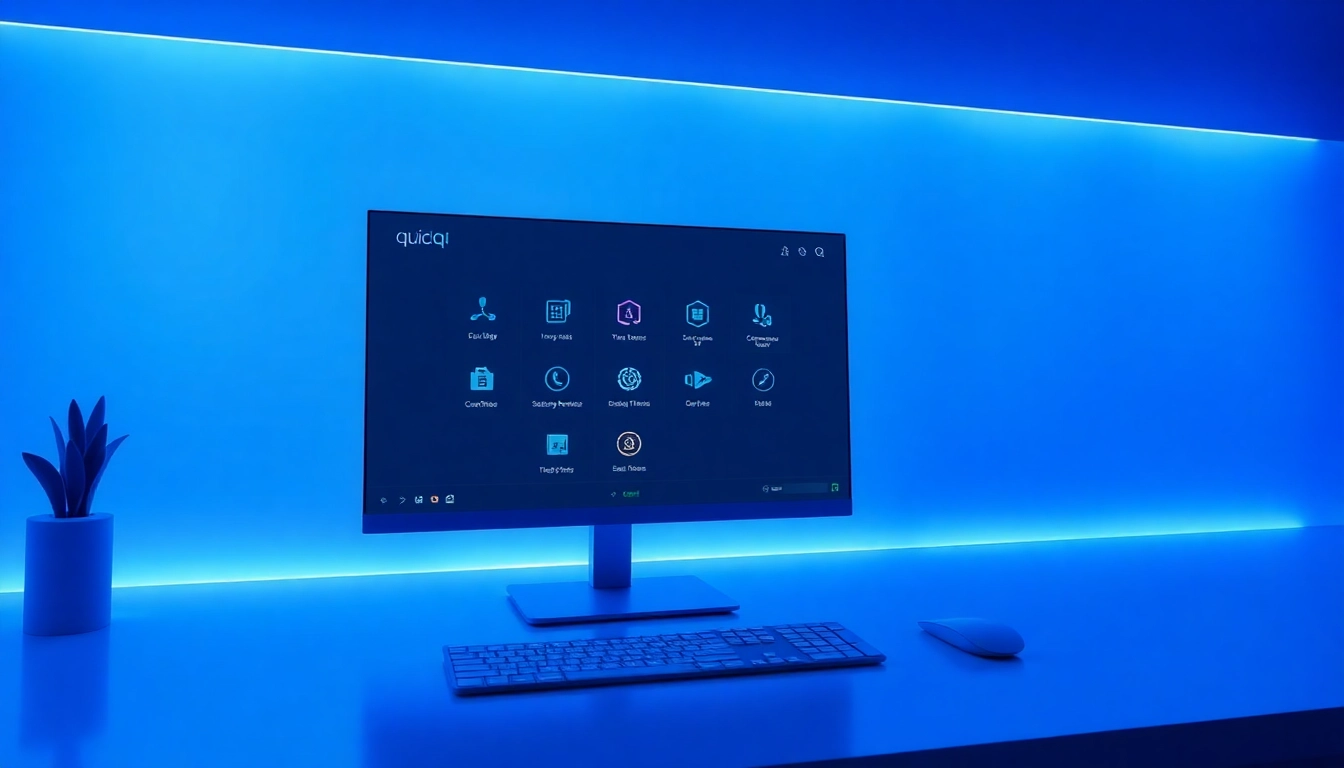 Engage with the quickq官网 desktop interface showcasing user-friendly features and sleek design.