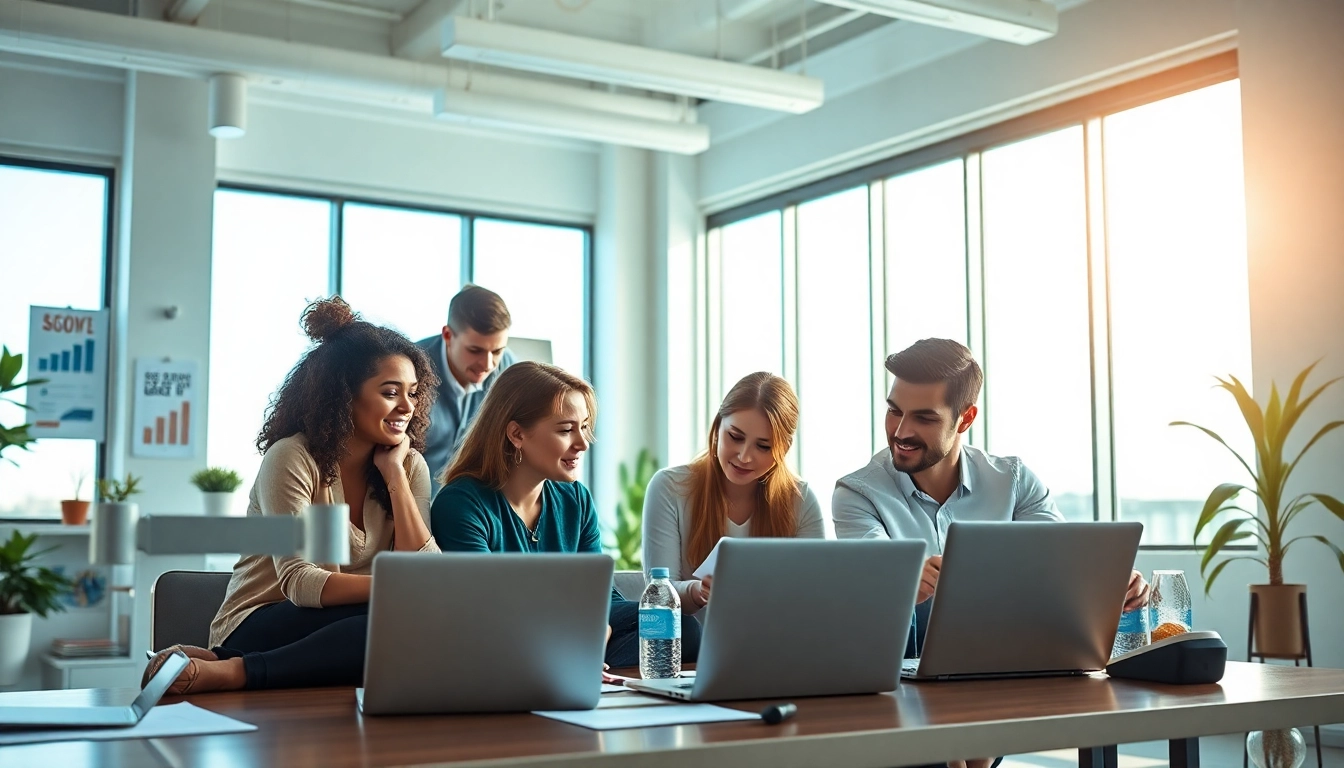 Enhance your edmonton seo with a professional team collaborating on digital strategies.