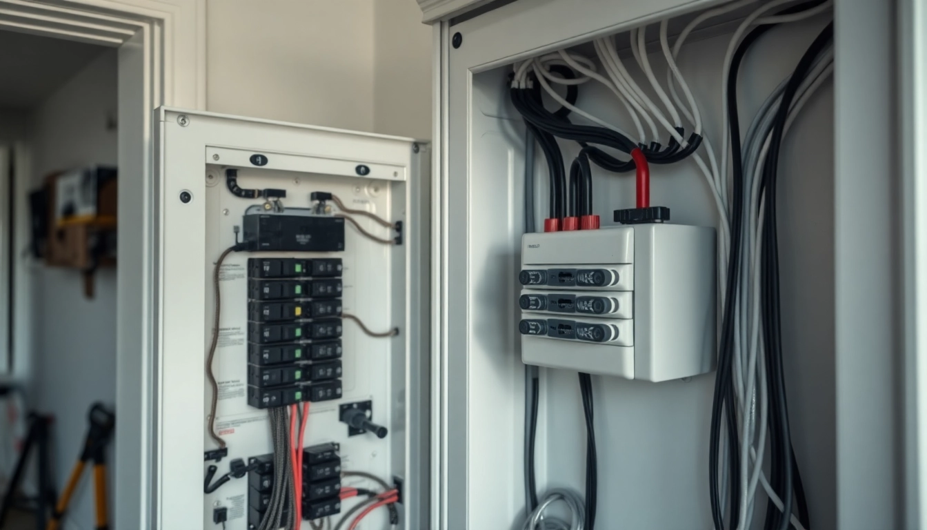 Inspecting an electrical panel with clear circuit details in a residential context.
