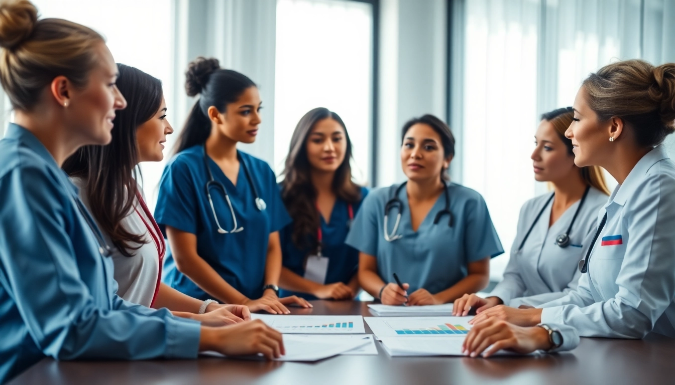 Discussing challenges of the VDAP Program among nurses in a professional office environment.