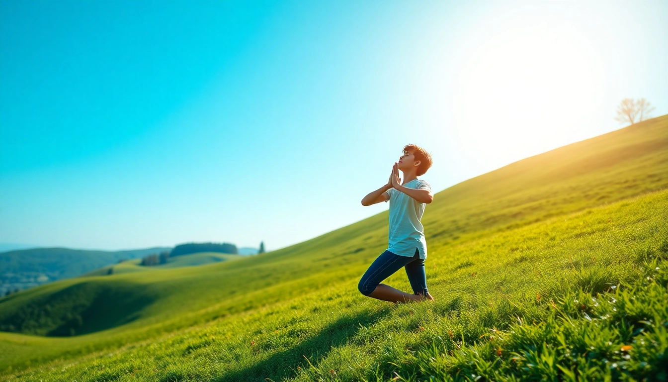 Practicing yoga in nature as a way of dealing with anxiety effectively.