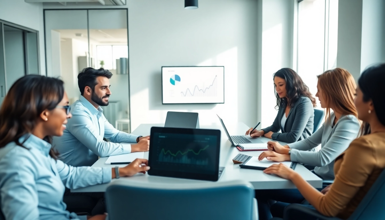 Quickplus Business Consultants team collaborating in a modern office environment for enhanced business strategies.