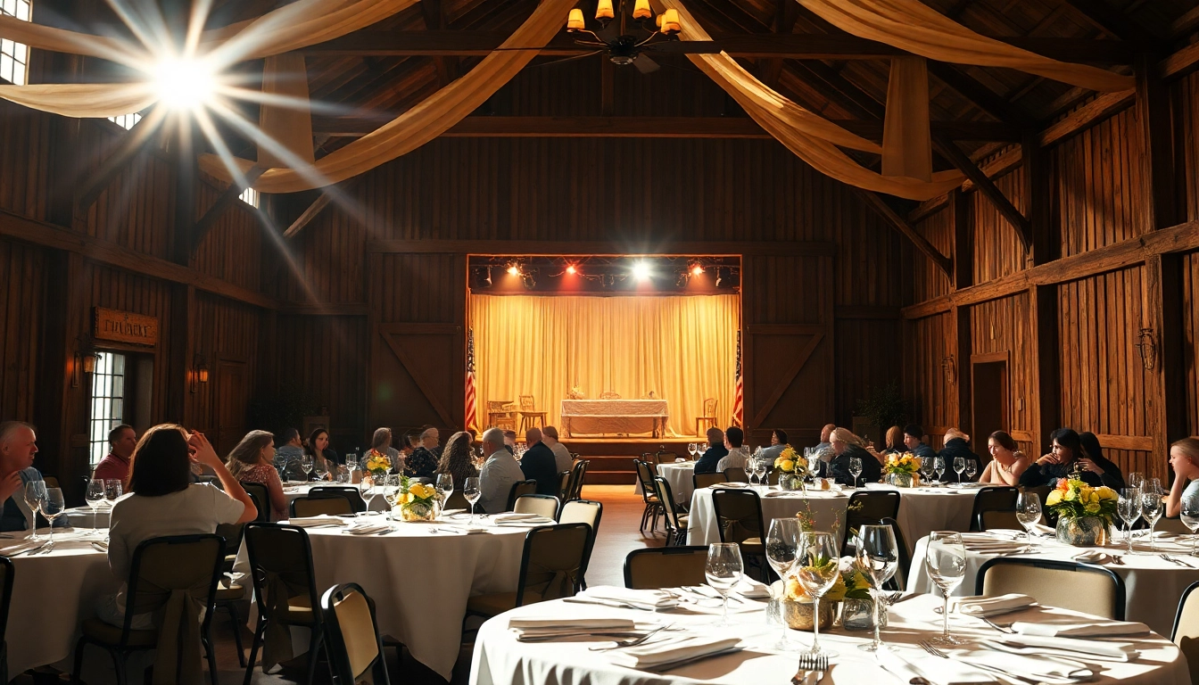 Experience the barn dinner theater with exquisite dining and live performances set in a charming rustic barn.