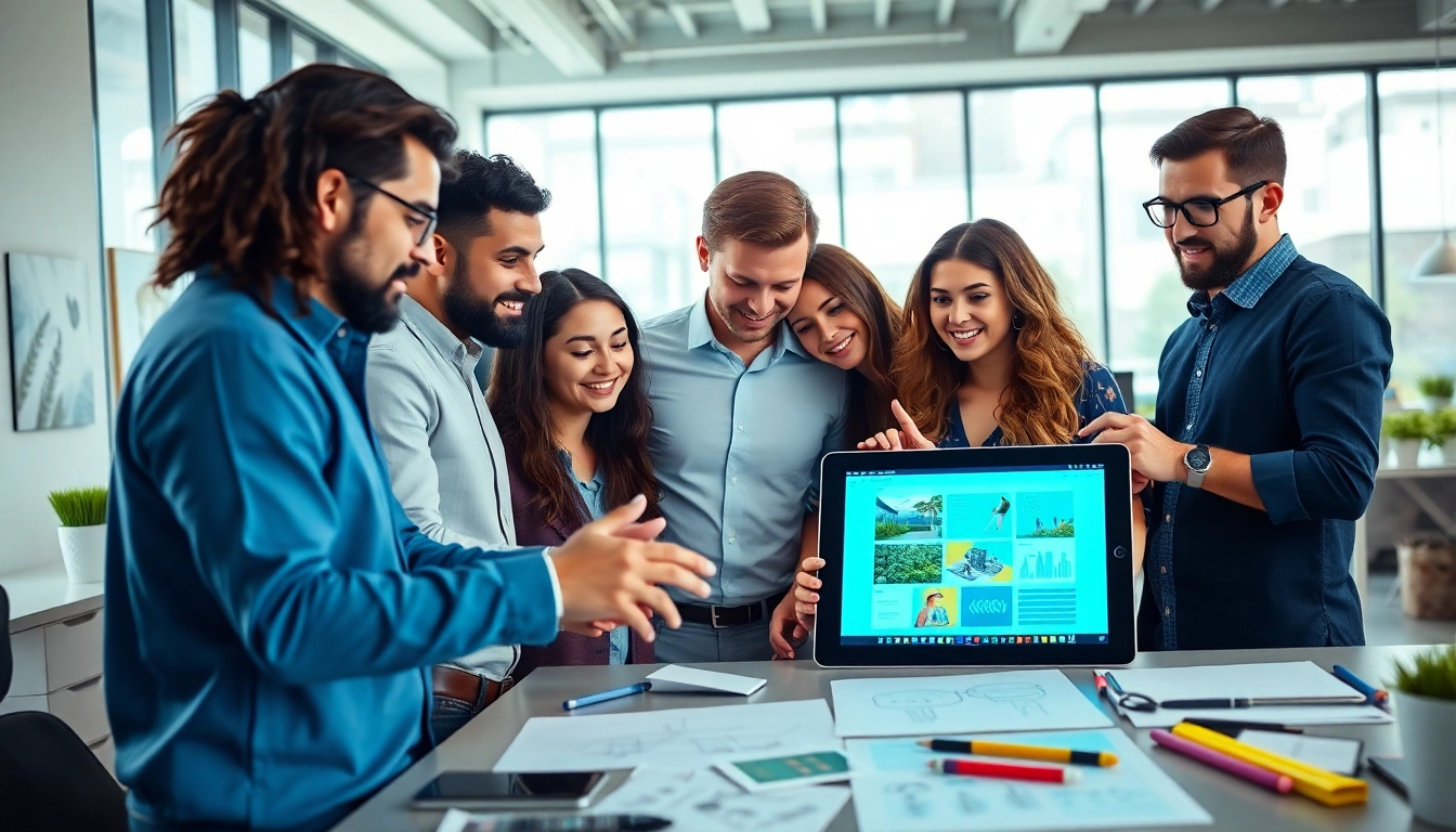 Engaging collaboration among kansas city web design companies in a modern workspace.