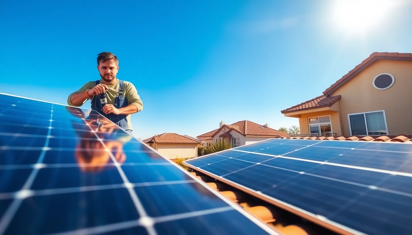 Enhancing residential solar panel cleaning Phoenix efficiency with professional services on a sunny day.