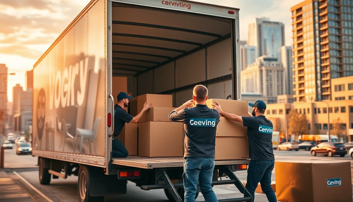 Movers Calgary efficiently loading furniture into a truck during a city relocation