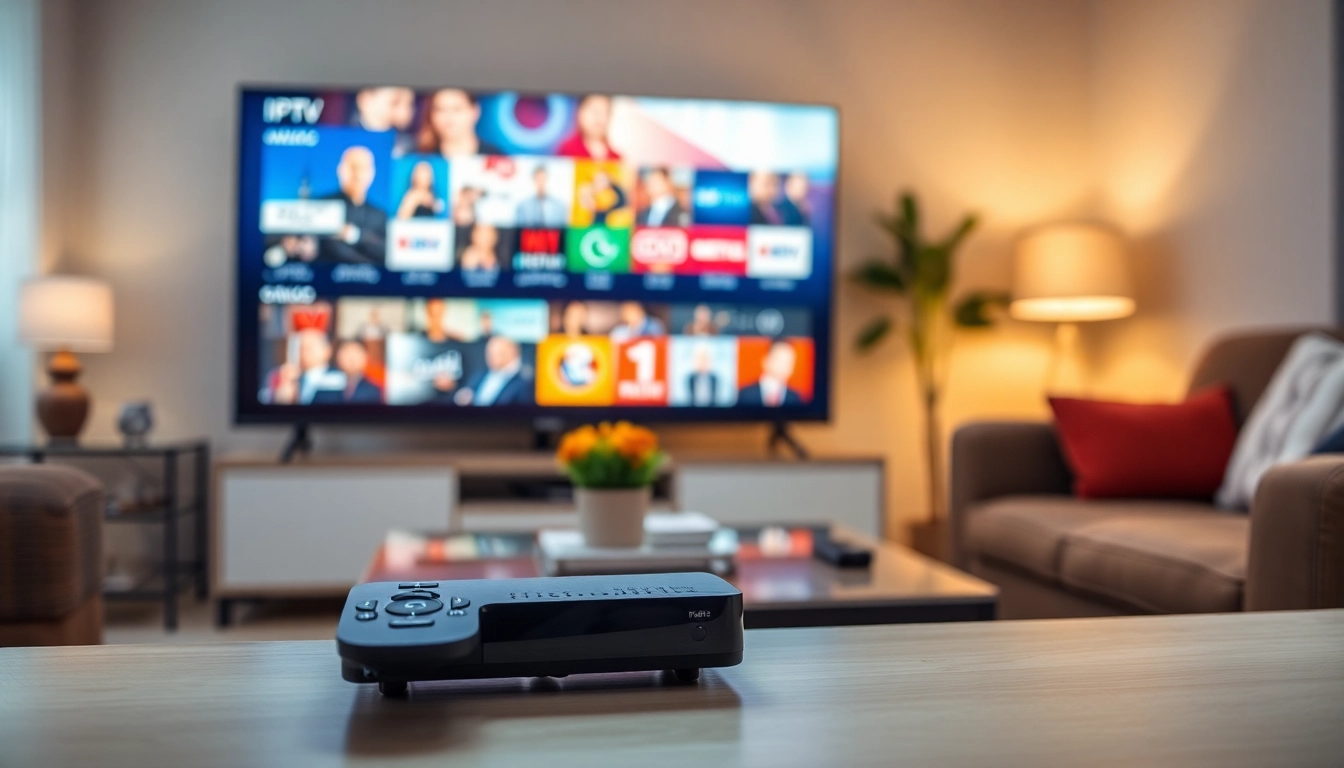 Compra Listas IPTV utilizando un sistema de streaming moderno en una sala de estar acogedora.